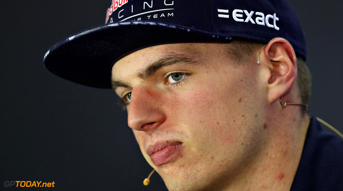 ABU DHABI, UNITED ARAB EMIRATES - NOVEMBER 23:  Max Verstappen of Netherlands and Red Bull Racing looks on in the Drivers Press Conference during previews for the Abu Dhabi Formula One Grand Prix at Yas Marina Circuit on November 23, 2017 in Abu Dhabi, United Arab Emirates.  (Photo by Clive Mason/Getty Images) // Getty Images / Red Bull Content Pool  // P-20171123-00793 // Usage for editorial use only // Please go to www.redbullcontentpool.com for further information. // 
F1 Grand Prix of Abu Dhabi - Previews
Clive Mason
Abu Dhabi
United Arab Emirates

P-20171123-00793