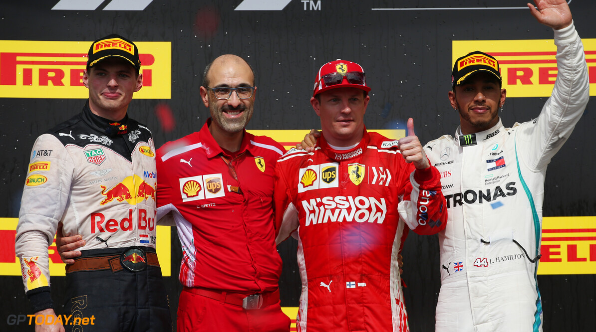 Formula One World Championship
1st place Kimi Raikkonen (FIN) Ferrari SF71H 2nd place Max Verstappen (NLD) Red Bull Racing RB14 and 3rd Sebastian Vettel (GER) Ferrari SF71H.
21.10.2018. Formula 1 World Championship, Rd 18, United States Grand Prix, Austin, Texas, USA, Race Day.
- www.xpbimages.com, EMail: requests@xpbimages.com - copy of publication required for printed pictures. Every used picture is fee-liable. (C) Copyright: Batchelor / XPB Images
Motor Racing - Formula One World Championship - United States Grand Prix - Race Day - Austin, USA
XPB Images
Austin
USA

Formel1 Formel F1 Formula 1 Formula1 GP Grand Prix one Circuit of The Americas November COTA Texas USA United States of America Sunday 21 10 2018 Podium Portrait