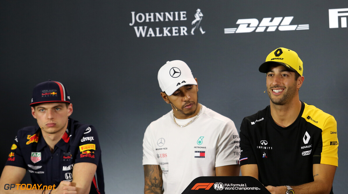 Verstappen, Hamilton, Ricciardo, Leclerc en Kubica in persconferentie Monaco