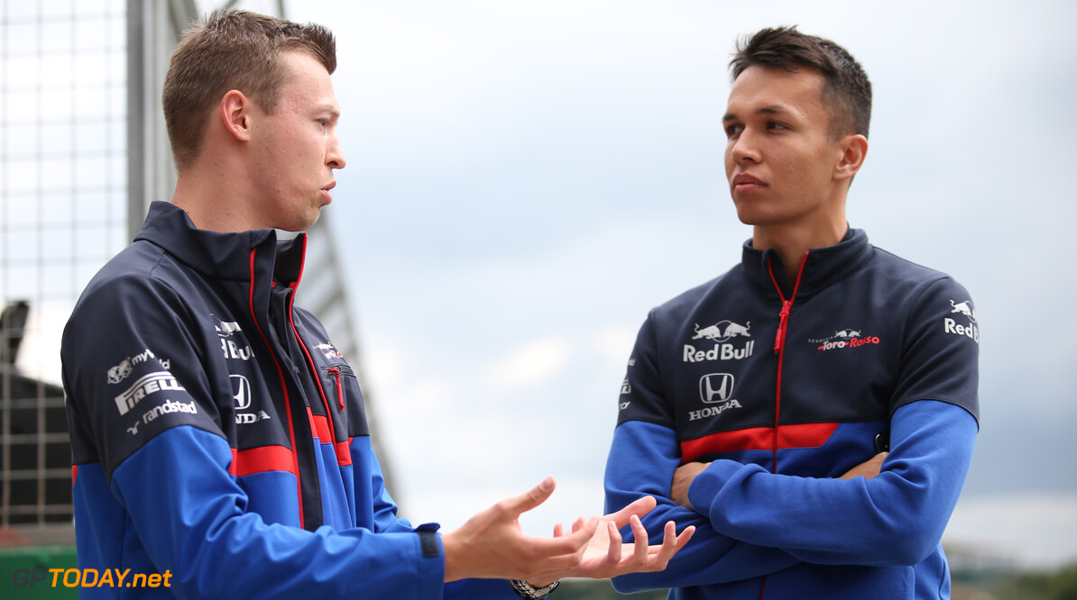 Formula One World Championship
Daniil Kvyat (RUS) Scuderia Toro Rosso STR14 and Alexander Albon (THA) Scuderia Toro Rosso STR14.
11.07.2019. Formula 1 World Championship, Rd 10, British Grand Prix, Silverstone, England, Preparation Day.
- www.xpbimages.com, EMail: requests@xpbimages.com - copy of publication required for printed pictures. Every used picture is fee-liable. (C) Copyright: Batchelor / XPB Images
Motor Racing - Formula One World Championship - British Grand Prix - Preparation Day - Silverstone, England
XPB Images
Silverstone
England

Formel1 Formel F1 Formula 1 Formula1 GP Grand Prix one Thursday Portrait Circuit Silverstone England Britain British United Kingdom UK 11 07 7 2019