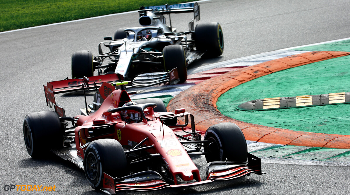 Formula One World Championship
Charles Leclerc (MON) Ferrari SF90 leads Lewis Hamilton (GBR) Mercedes AMG F1 W10.
08.09.2019. Formula 1 World Championship, Rd 14, Italian Grand Prix, Monza, Italy, Race Day.
- www.xpbimages.com, EMail: requests@xpbimages.com - copy of publication required for printed pictures. Every used picture is fee-liable. (C) Copyright: Batchelor / XPB Images
Motor Racing - Formula One World Championship - Italian Grand Prix - Race Day - Monza, Italy
XPB Images
Monza
Italy

Formel1 Formel F1 Formula 1 Formula1 GP Grand Prix one Autodromo di Monza September Sunday 08 8 09 9 2019 Race Action Track