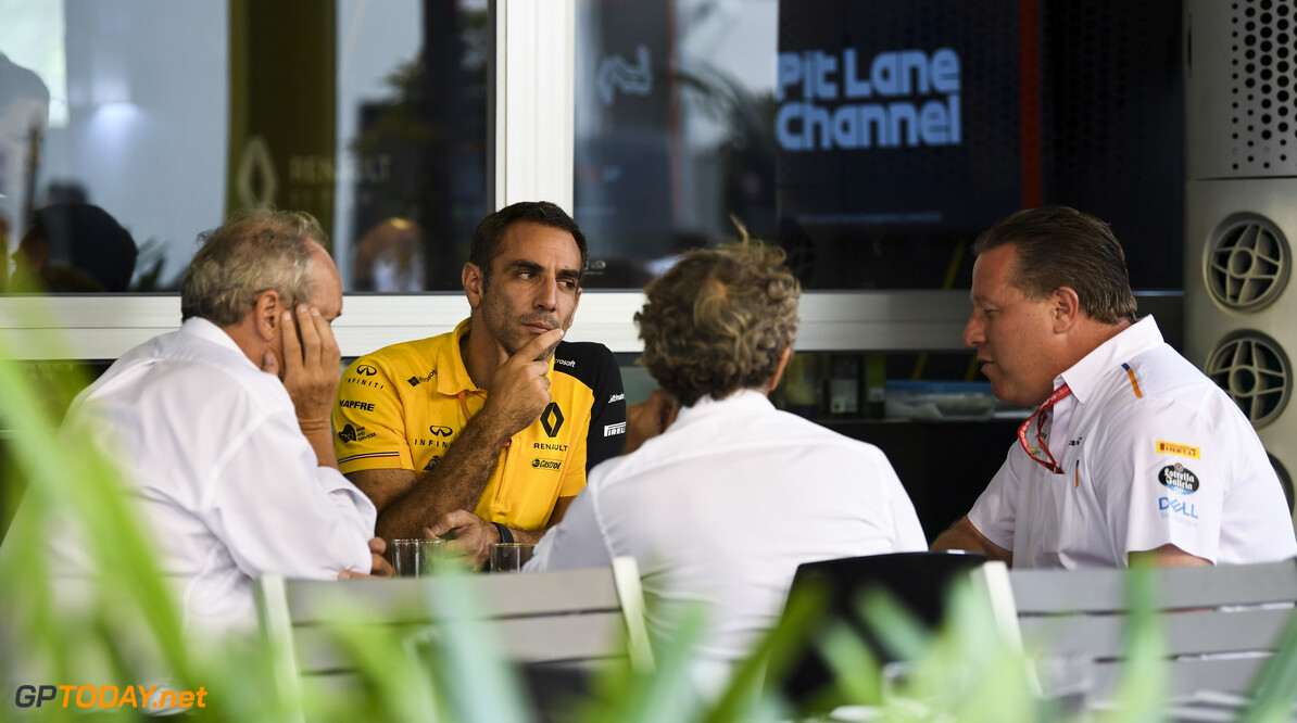 2019 Singapore GP
SINGAPORE STREET CIRCUIT, SINGAPORE - SEPTEMBER 22: Alain Prost, Renault F1 Team, Jerome Stoll, President of Renault Sport F1, Cyril Abiteboul, Managing Director, Renault F1 Team and Zak Brown, Executive Director, McLaren during the Singapore GP at Singapore Street Circuit on September 22, 2019 in Singapore Street Circuit, Singapore. (Photo by Mark Sutton / Motorsport Images)
2019 Singapore GP
Mark Sutton

Singapore

Portrait ts-live