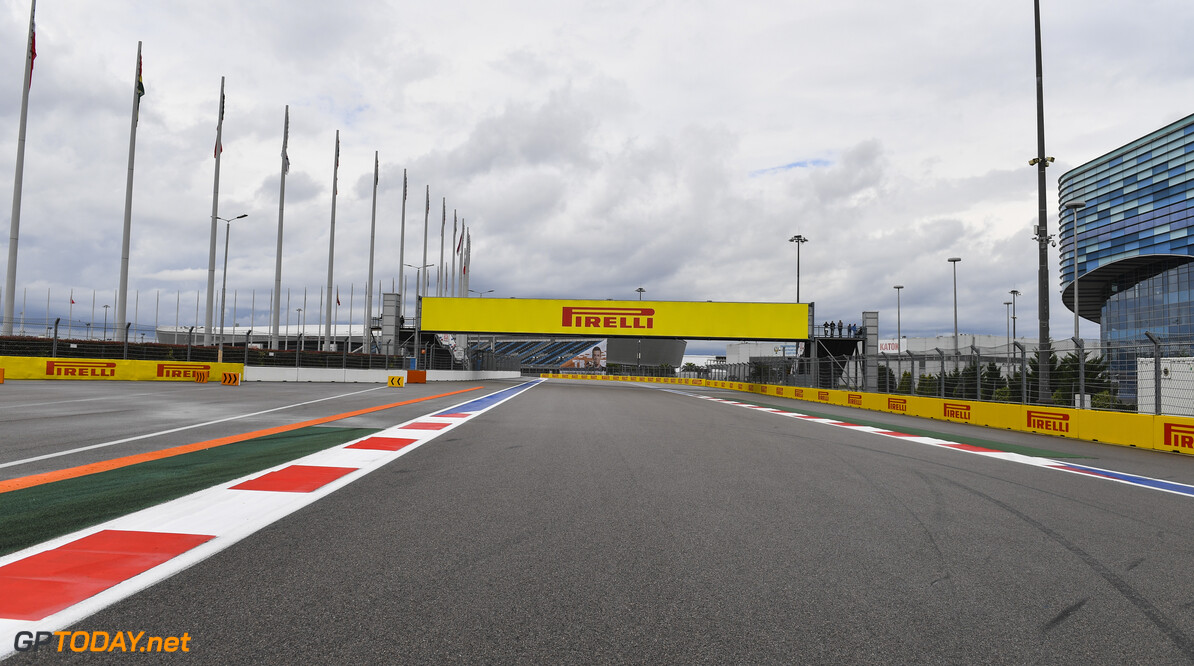 2019 Russian GP
SOCHI AUTODROM, RUSSIAN FEDERATION - SEPTEMBER 26: Pirelli branding at the circuit during the Russian GP at Sochi Autodrom on September 26, 2019 in Sochi Autodrom, Russian Federation. (Photo by Simon Galloway / LAT Images)
2019 Russian GP
Simon Galloway

Russian Federation