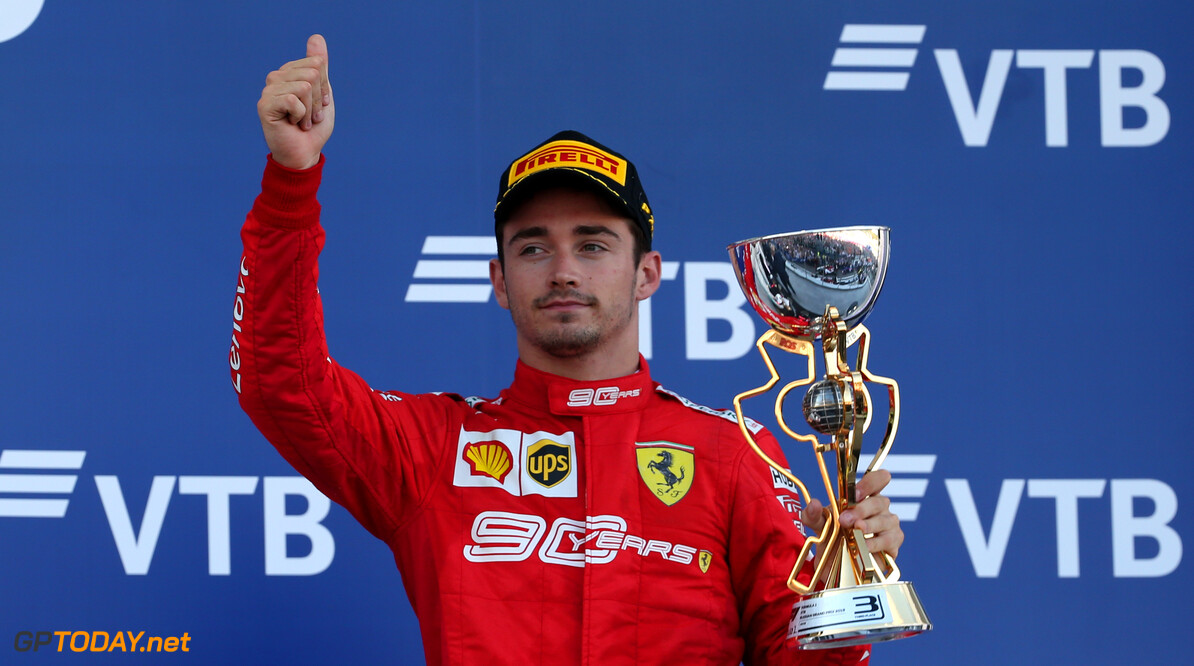 Formula One World Championship
3rd place Charles Leclerc (MON) Ferrari SF90.
29.09.2019. Formula 1 World Championship, Rd 16, Russian Grand Prix, Sochi Autodrom, Sochi, Russia, Race Day.
- www.xpbimages.com, EMail: requests@xpbimages.com - copy of publication required for printed pictures. Every used picture is fee-liable. (C) Copyright: Batchelor / XPB Images
Motor Racing - Formula One World Championship - Russian Grand Prix - Race Day - Sochi, Russia
XPB Images
Sochi
Russia

Formel1 Formel F1 Formula 1 Formula1 GP Grand Prix one Russia Russian Sochi Sochi Autodrom Sochi Autodrome Autodrome Autodrom Sunday September 29 09 9 2019 Podium Portrait