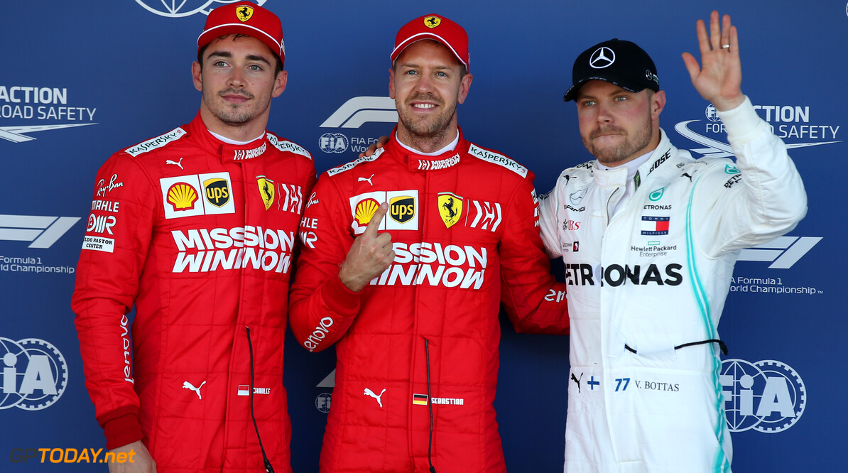 Formula One World Championship
Pole position for Sebastian Vettel (GER) Ferrari SF90, 2nd for Charles Leclerc (MON) Ferrari SF90 and 3rd for Valtteri Bottas (FIN) Mercedes AMG F1 W10.
13.10.2019. Formula 1 World Championship, Rd 17, Japanese Grand Prix, Suzuka, Japan, Qualifying Day.
- www.xpbimages.com, EMail: requests@xpbimages.com - copy of publication required for printed pictures. Every used picture is fee-liable. (C) Copyright: Batchelor / XPB Images
Motor Racing - Formula One World Championship - Japanese Grand Prix - Qualifying Day - Suzuka, Japan
XPB Images
Suzuka
Japan

Formel1 Formel F1 Formula 1 Formula1 GP Grand Prix one Suzuka Circuit Japan Japanese Sunday October 13 10 2019 Qualifying Portrait