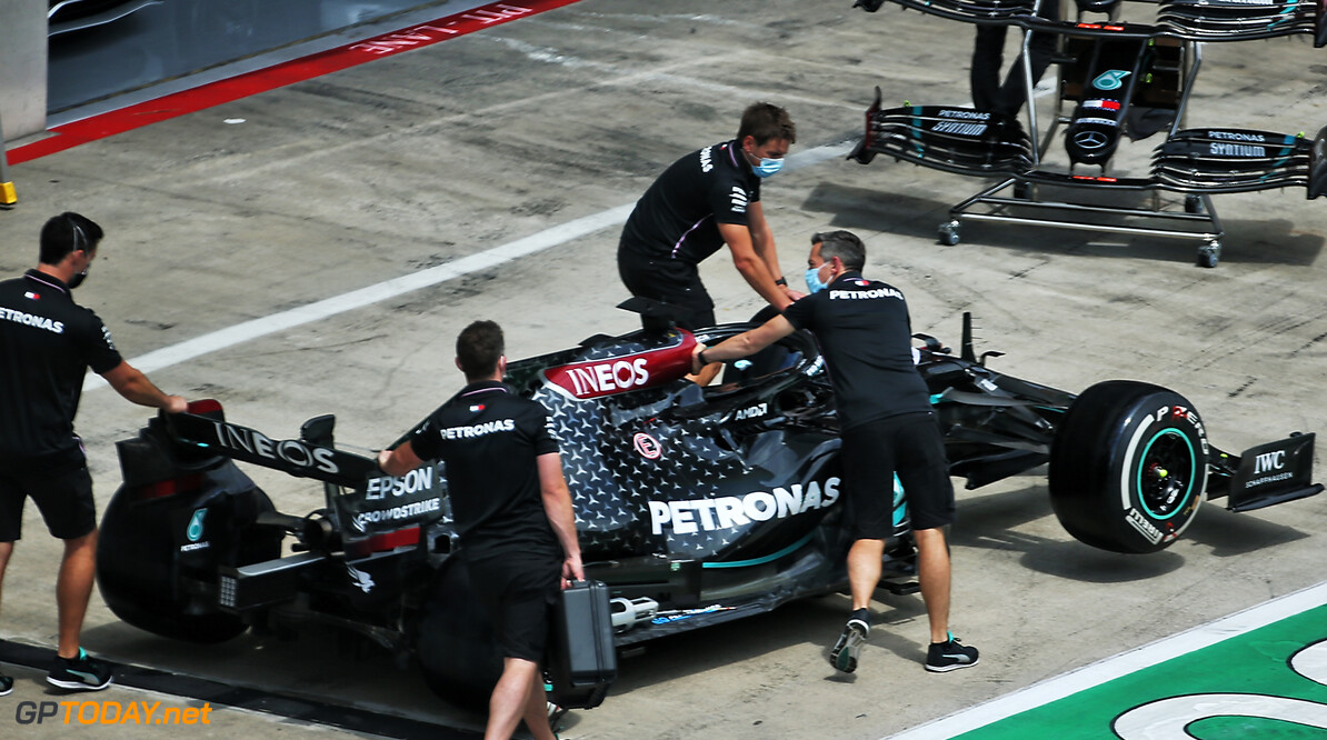 Black Mercedes livery breaks cover in Austria pit lane