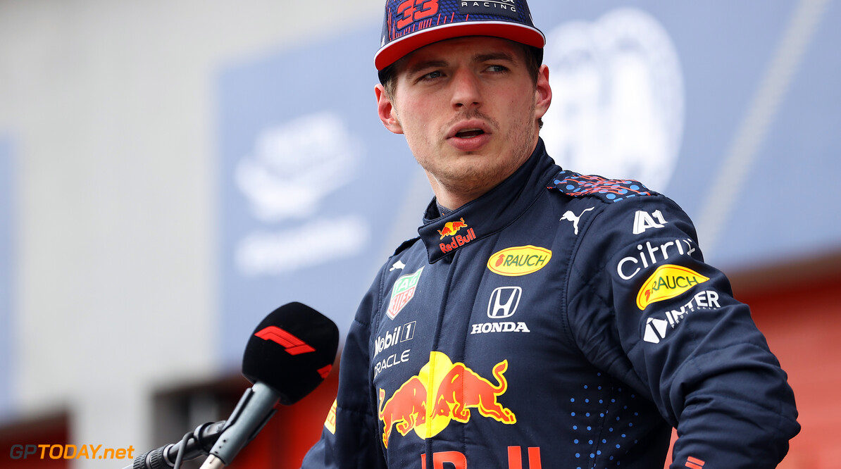 IMOLA, ITALY - APRIL 17: Third place qualifier Max Verstappen of Netherlands and Red Bull Racing is interviewed in parc ferme during qualifying ahead of the F1 Grand Prix of Emilia Romagna at Autodromo Enzo e Dino Ferrari on April 17, 2021 in Imola, Italy. (Photo by Bryn Lennon/Getty Images) // Getty Images / Red Bull Content Pool  // SI202104170223 // Usage for editorial use only // 
F1 Grand Prix of Emilia Romagna - Qualifying




SI202104170223