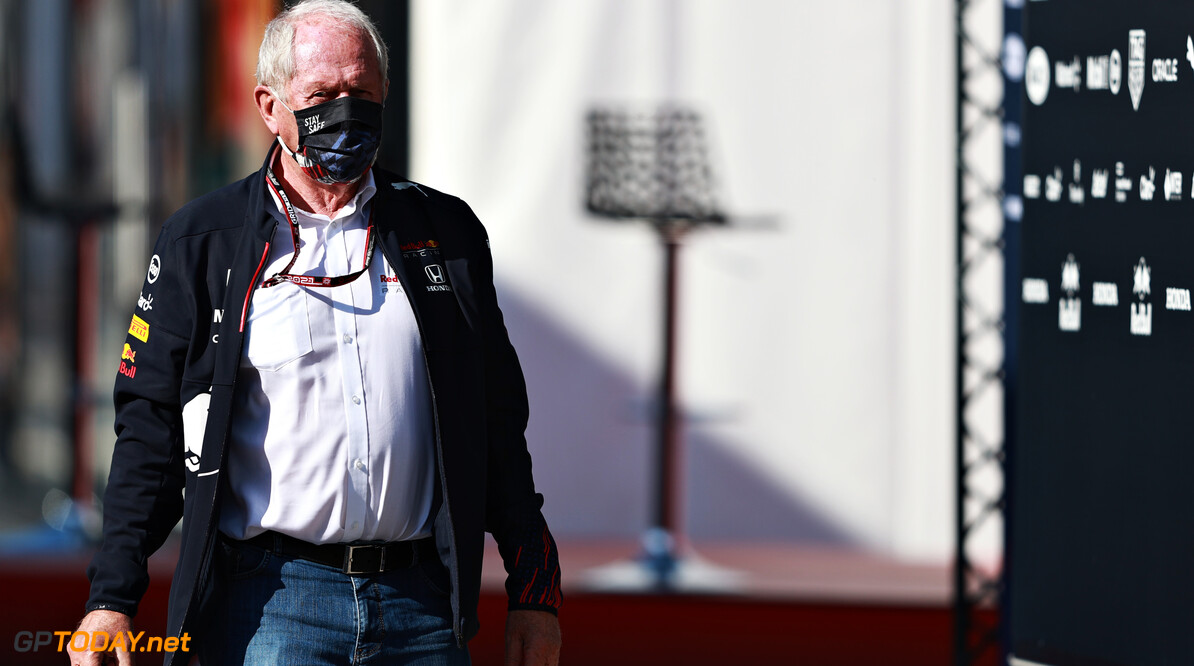 BARCELONA, SPAIN - MAY 07: Red Bull Racing Team Consultant Dr Helmut Marko walks in the Paddock ahead of practice for the F1 Grand Prix of Spain at Circuit de Barcelona-Catalunya on May 07, 2021 in Barcelona, Spain. (Photo by Mark Thompson/Getty Images,) // Getty Images / Red Bull Content Pool  // SI202105070050 // Usage for editorial use only // 
F1 Grand Prix of Spain - Practice




SI202105070050