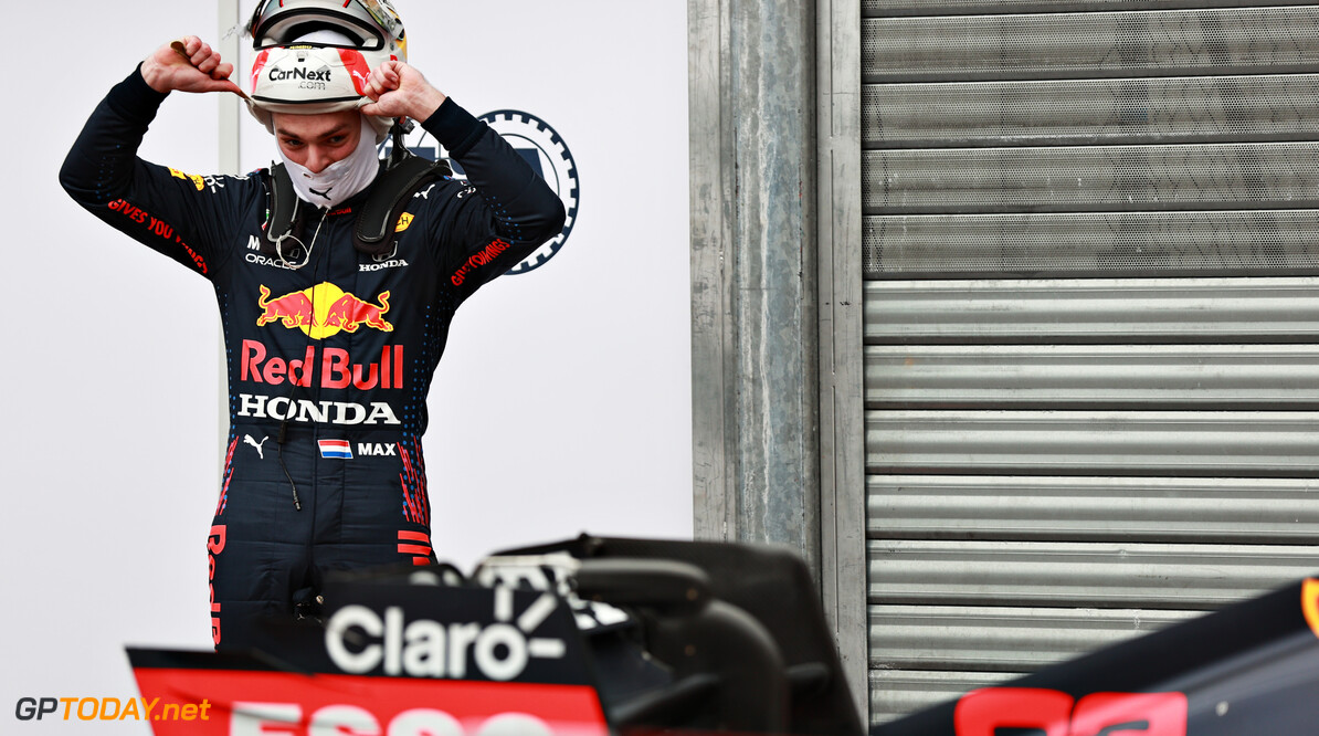 MONTE-CARLO, MONACO - MAY 22: Second place qualifier Max Verstappen of Netherlands and Red Bull Racing looks on in parc ferme during qualifying for the F1 Grand Prix of Monaco at Circuit de Monaco on May 22, 2021 in Monte-Carlo, Monaco. (Photo by Mark Thompson/Getty Images) // Getty Images / Red Bull Content Pool  // SI202105220196 // Usage for editorial use only // 
F1 Grand Prix of Monaco - Practice & Qualifying




SI202105220196