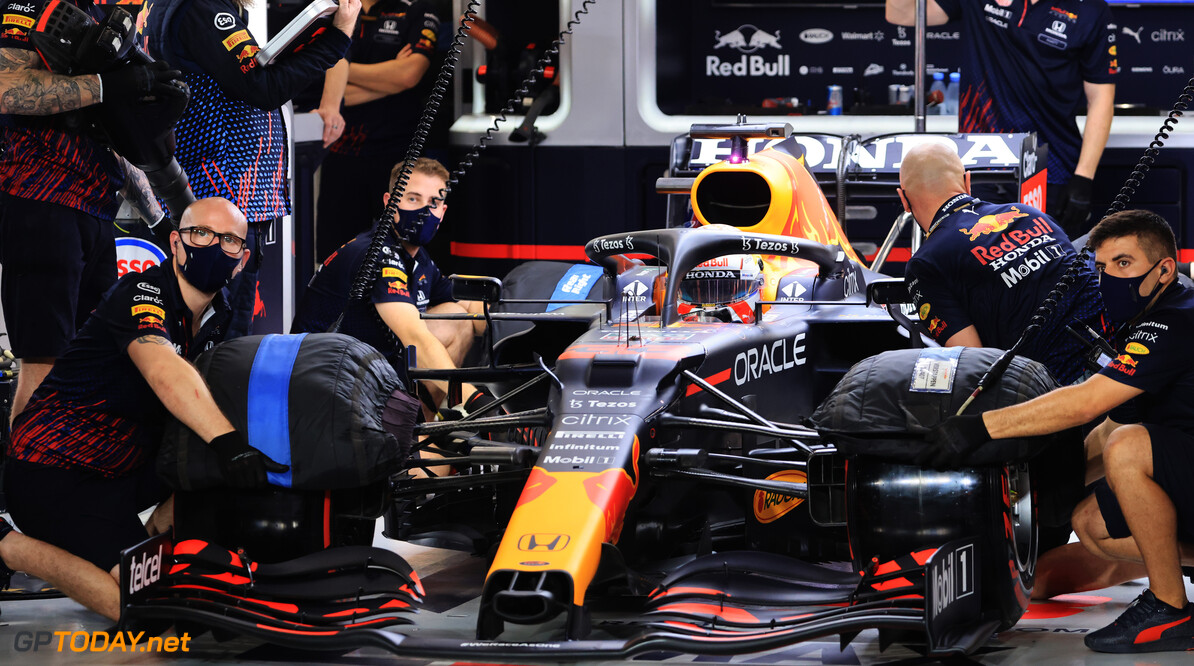 JEDDAH, SAUDI ARABIA - DECEMBER 04: Max Verstappen of Netherlands and Red Bull Racing prepares to drive in the garage during qualifying ahead of the F1 Grand Prix of Saudi Arabia at Jeddah Corniche Circuit on December 04, 2021 in Jeddah, Saudi Arabia. (Photo by Giuseppe Cacace - Pool/Getty Images) // Getty Images / Red Bull Content Pool  // SI202112040205 // Usage for editorial use only // 
F1 Grand Prix of Saudi Arabia - Qualifying




SI202112040205