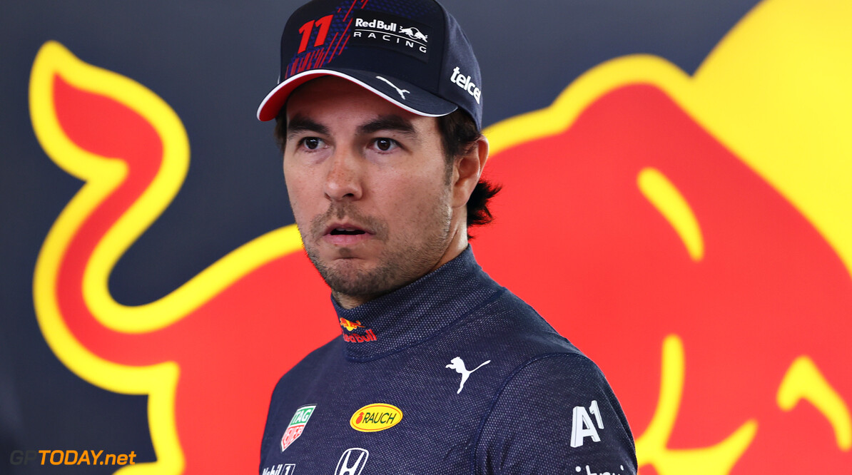 ABU DHABI, UNITED ARAB EMIRATES - DECEMBER 15: Sergio Perez of Mexico and Red Bull Racing prepares to drive in the garage during Formula 1 testing at Yas Marina Circuit on December 15, 2021 in Abu Dhabi, United Arab Emirates. (Photo by Clive Rose/Getty Images) // Getty Images / Red Bull Content Pool  // SI202112150042 // Usage for editorial use only // 
Formula 1 Testing in Abu Dhabi - Day Two




SI202112150042