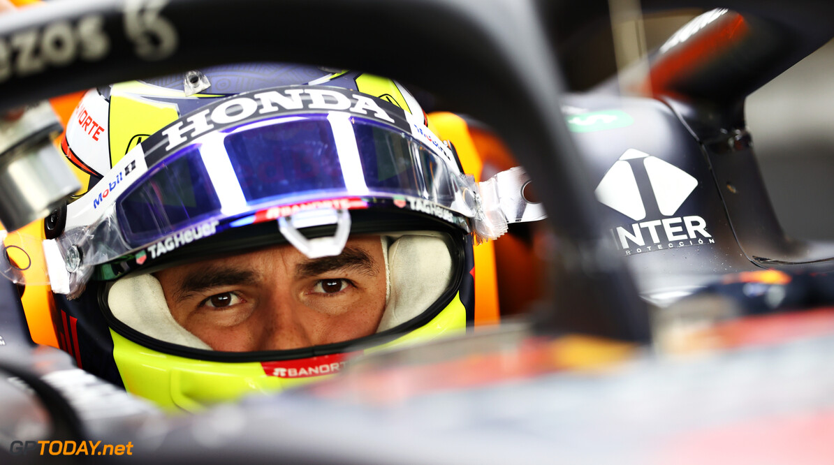 ABU DHABI, UNITED ARAB EMIRATES - DECEMBER 15: Sergio Perez of Mexico and Red Bull Racing prepares to drive in the garage during Formula 1 testing at Yas Marina Circuit on December 15, 2021 in Abu Dhabi, United Arab Emirates. (Photo by Clive Rose/Getty Images) // Getty Images / Red Bull Content Pool  // SI202112150045 // Usage for editorial use only // 
Formula 1 Testing in Abu Dhabi - Day Two




SI202112150045