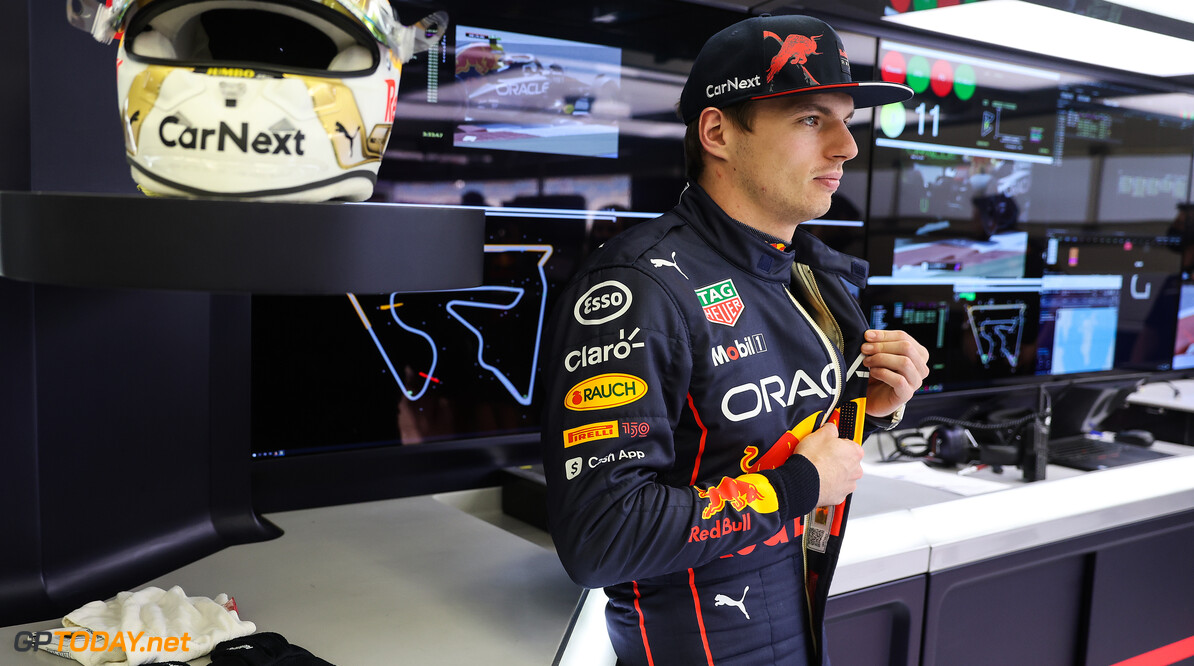 BAHRAIN, BAHRAIN - MARCH 10: Max Verstappen of the Netherlands and Oracle Red Bull Racing prepares to drive in the garage during Day One of F1 Testing at Bahrain International Circuit on March 10, 2022 in Bahrain, Bahrain. (Photo by Mark Thompson/Getty Images) // Getty Images / Red Bull Content Pool // SI202203100624 // Usage for editorial use only // 
Formula 1 Testing in Bahrain - Day 1




SI202203100624