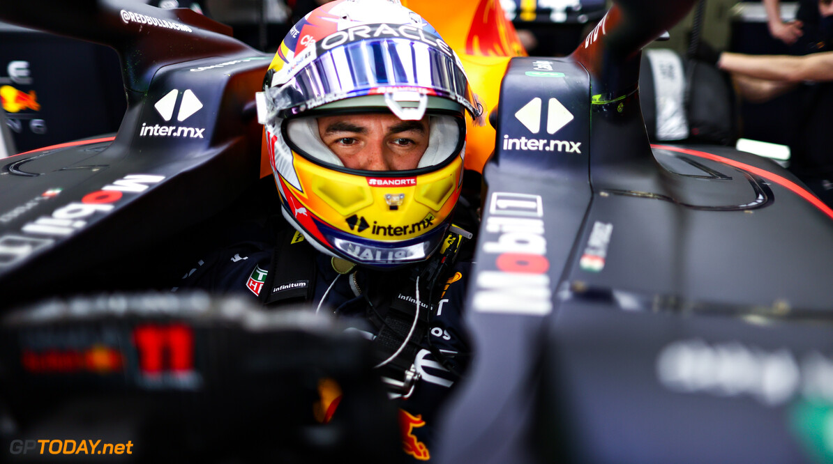 BAHRAIN, BAHRAIN - MARCH 12: Sergio Perez of Mexico and Oracle Red Bull Racing prepares to drive in the garage during Day Three of F1 Testing at Bahrain International Circuit on March 12, 2022 in Bahrain, Bahrain. (Photo by Mark Thompson/Getty Images) // Getty Images / Red Bull Content Pool // SI202203120081 // Usage for editorial use only // 
Formula 1 Testing in Bahrain - Day 3




SI202203120081