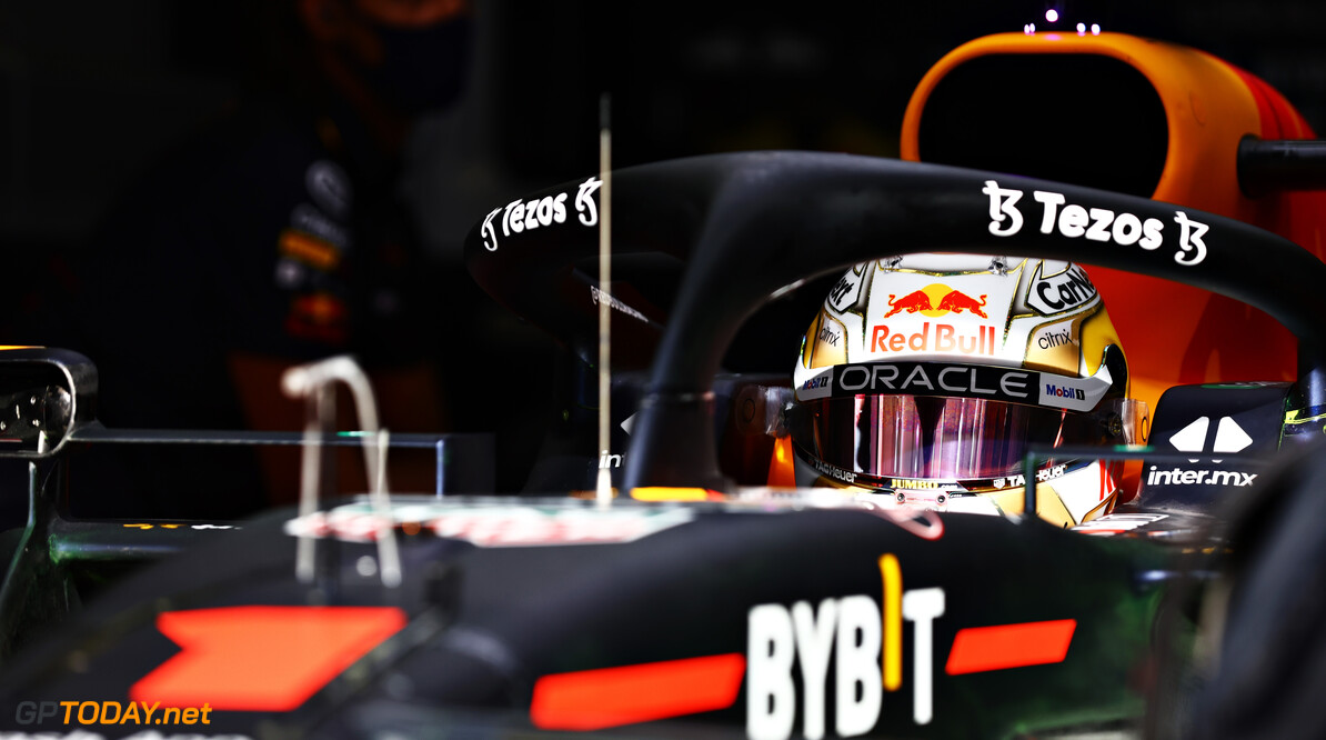 BAHRAIN, BAHRAIN - MARCH 12: Max Verstappen of the Netherlands and Oracle Red Bull Racing prepares to drive in the garage during Day Three of F1 Testing at Bahrain International Circuit on March 12, 2022 in Bahrain, Bahrain. (Photo by Mark Thompson/Getty Images) // Getty Images / Red Bull Content Pool // SI202203120123 // Usage for editorial use only // 
Formula 1 Testing in Bahrain - Day 3




SI202203120123