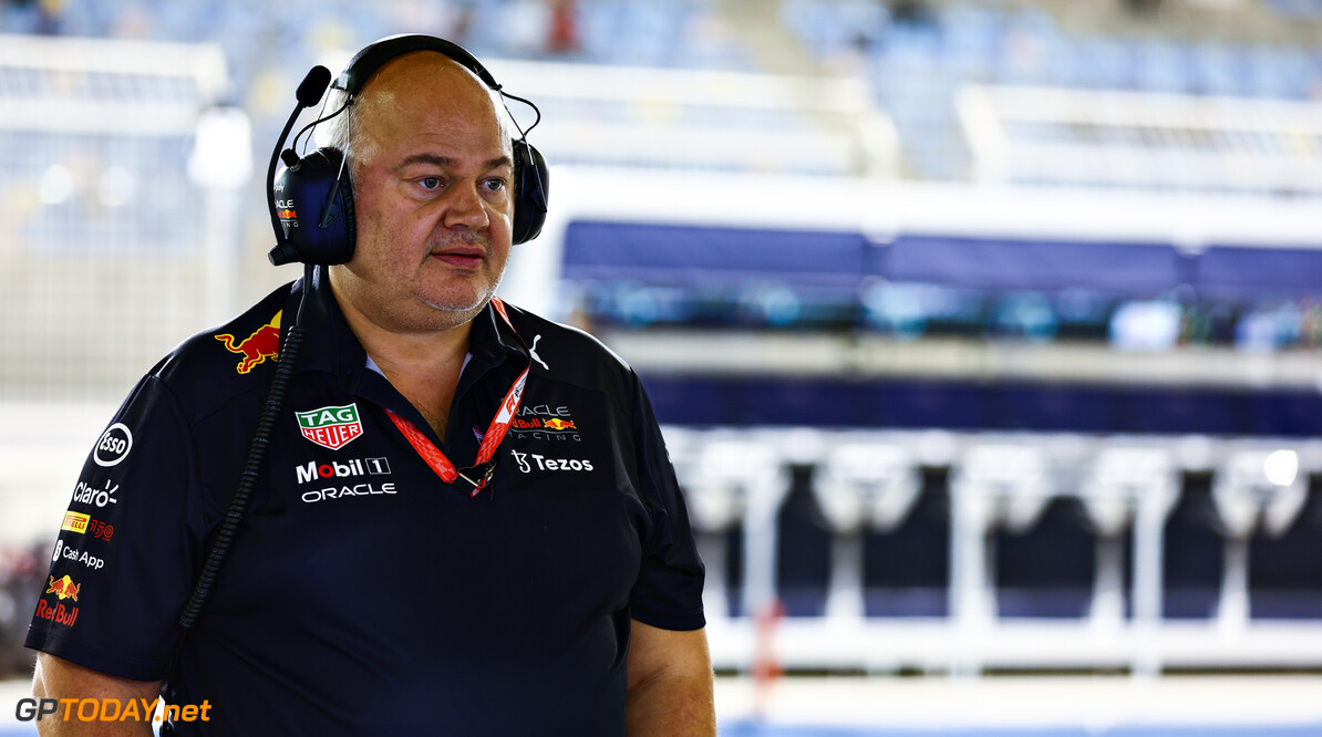 BAHRAIN, BAHRAIN - MARCH 12: Red Bull Racing Chief Engineering Officer Rob Marshall looks on in the garage during Day Three of F1 Testing at Bahrain International Circuit on March 12, 2022 in Bahrain, Bahrain. (Photo by Mark Thompson/Getty Images) // Getty Images / Red Bull Content Pool // SI202203120143 // Usage for editorial use only // 
Formula 1 Testing in Bahrain - Day 3




SI202203120143