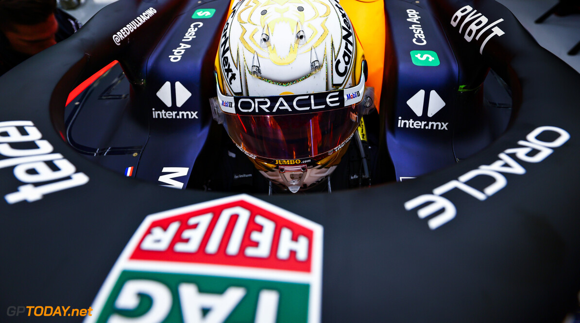 BAHRAIN, BAHRAIN - MARCH 12: Max Verstappen of the Netherlands and Oracle Red Bull Racing prepares to drive in the garage during Day Three of F1 Testing at Bahrain International Circuit on March 12, 2022 in Bahrain, Bahrain. (Photo by Mark Thompson/Getty Images) // Getty Images / Red Bull Content Pool // SI202203120129 // Usage for editorial use only // 
Formula 1 Testing in Bahrain - Day 3




SI202203120129