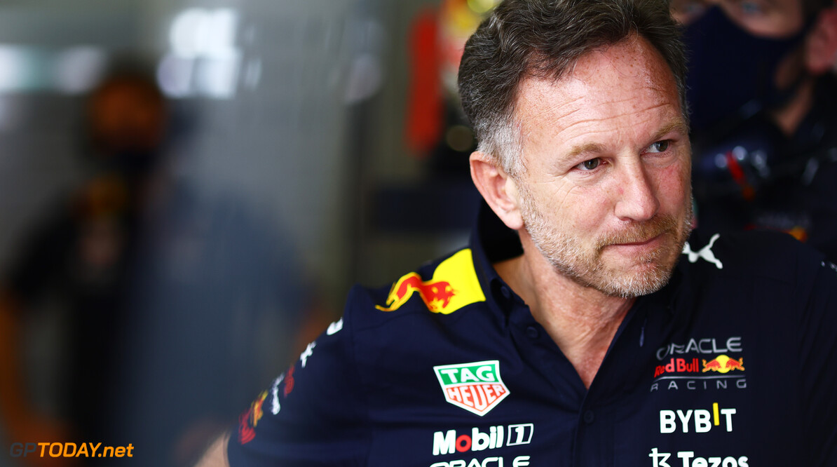 MELBOURNE, AUSTRALIA - APRIL 09: Red Bull Racing Team Principal Christian Horner looks on in the garage during qualifying ahead of the F1 Grand Prix of Australia at Melbourne Grand Prix Circuit on April 09, 2022 in Melbourne, Australia. (Photo by Mark Thompson/Getty Images) // Getty Images / Red Bull Content Pool // SI202204090192 // Usage for editorial use only // 
F1 Grand Prix of Australia - Qualifying




SI202204090192