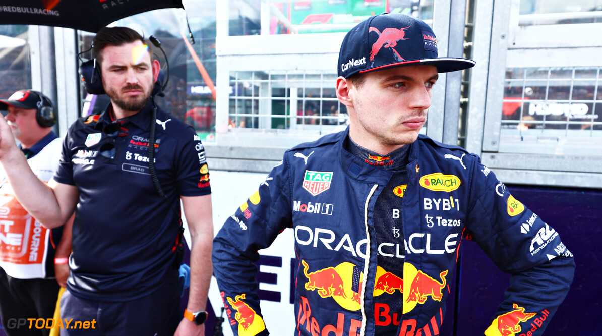 MELBOURNE, AUSTRALIA - APRIL 10: Max Verstappen of the Netherlands and Oracle Red Bull Racing looks on from the grid prior to the F1 Grand Prix of Australia at Melbourne Grand Prix Circuit on April 10, 2022 in Melbourne, Australia. (Photo by Mark Thompson/Getty Images) // Getty Images / Red Bull Content Pool // SI202204100291 // Usage for editorial use only // 
F1 Grand Prix of Australia




SI202204100291
