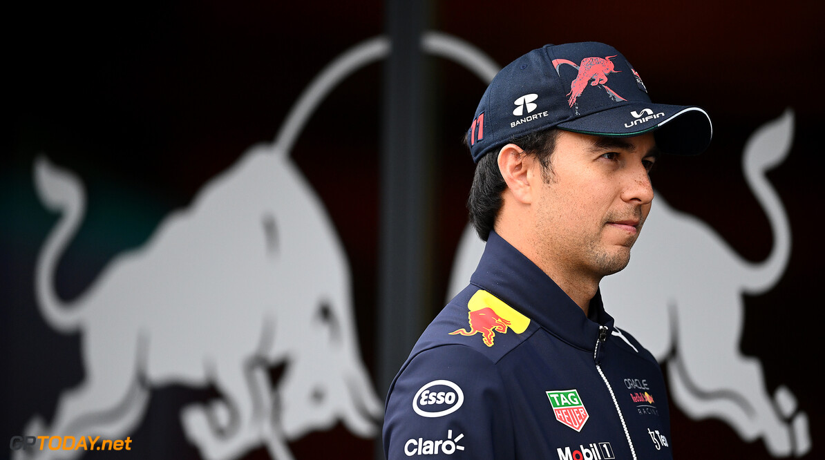 IMOLA, ITALY - APRIL 21: Sergio Perez of Mexico and Oracle Red Bull Racing looks on in the Paddock during previews ahead of the F1 Grand Prix of Emilia Romagna at Autodromo Enzo e Dino Ferrari on April 21, 2022 in Imola, Italy. (Photo by Clive Mason/Getty Images) // Getty Images / Red Bull Content Pool // SI202204210505 // Usage for editorial use only // 
F1 Grand Prix of Emilia Romagna - Previews




SI202204210505