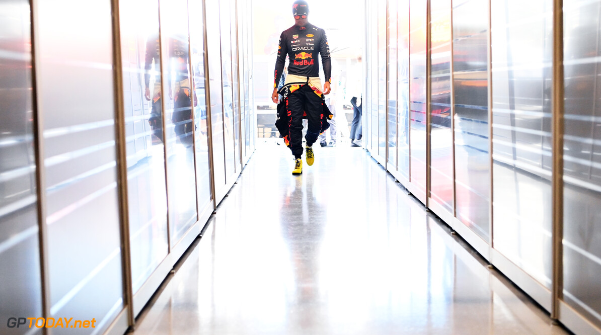 MONTREAL, QUEBEC - JUNE 17: Sergio Perez of Mexico and Oracle Red Bull Racing walks in the garage during practice ahead of the F1 Grand Prix of Canada at Circuit Gilles Villeneuve on June 17, 2022 in Montreal, Quebec. (Photo by Dan Mullan/Getty Images) // Getty Images / Red Bull Content Pool // SI202206170798 // Usage for editorial use only // 
F1 Grand Prix of Canada - Practice




SI202206170798