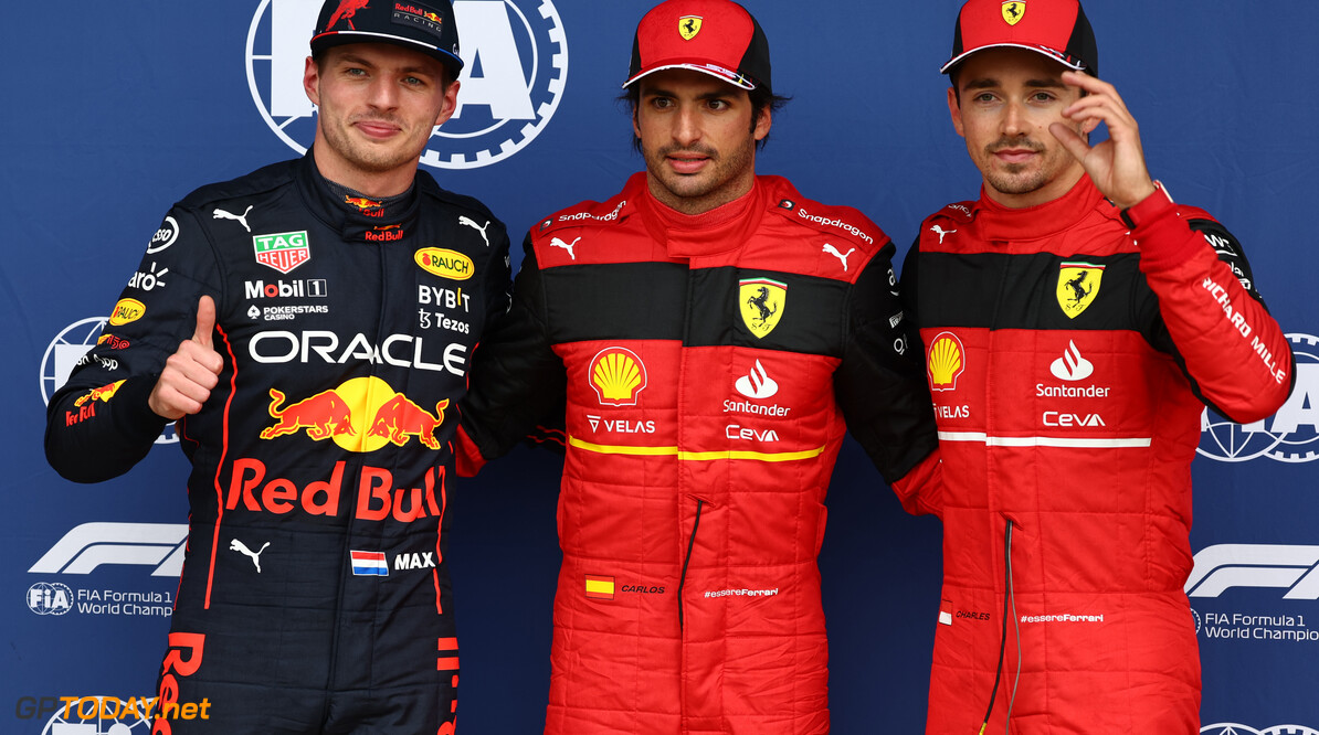 Formula One World Championship
Pole for Carlos Sainz Jr (ESP) Ferrari F1-75, 2nd for Max Verstappen (NLD) Red Bull Racing RB18 and 3rd for Charles Leclerc (MON) Ferrari F1-75.
02.07.2022. Formula 1 World Championship, Rd 10, British Grand Prix, Silverstone, England, Qualifying Day.
- www.xpbimages.com, EMail: requests@xpbimages.com (C) Copyright: Batchelor / XPB Images
Motor Racing - Formula One World Championship - British Grand Prix - Qualifying Day - Silverstone, England
XPB Images
Silverstone
England

July Formel1 Formel F1 Formula 1 Formula1 GP Grand Prix one Circuit Silverstone England Britain British United Kingdom UK Saturday 02 2 07 7 2022 Qualifying Portrait