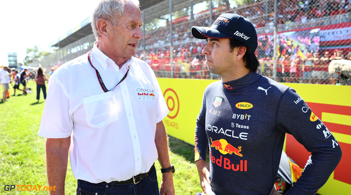 Formula One World Championship
 Dr Helmut Marko (AUT) Red Bull Motorsport Consultant with Sergio Perez (MEX) Red Bull Racing RB18.
11.09.2022. Formula 1 World Championship, Rd 16, Italian Grand Prix, Monza, Italy, Race Day.
- www.xpbimages.com, EMail: requests@xpbimages.com (C) Copyright: Batchelor / XPB Images
Motor Racing - Formula One World Championship - Italian Grand Prix - Race Day - Monza, Italy
XPB Images
Monza
Italy

Formel1 Formel F1 Formula 1 Formula1 GP Grand Prix Italy Italian Monza one Autodromo di Monza September Sunday 11 09 9 2022 Grid Portrait