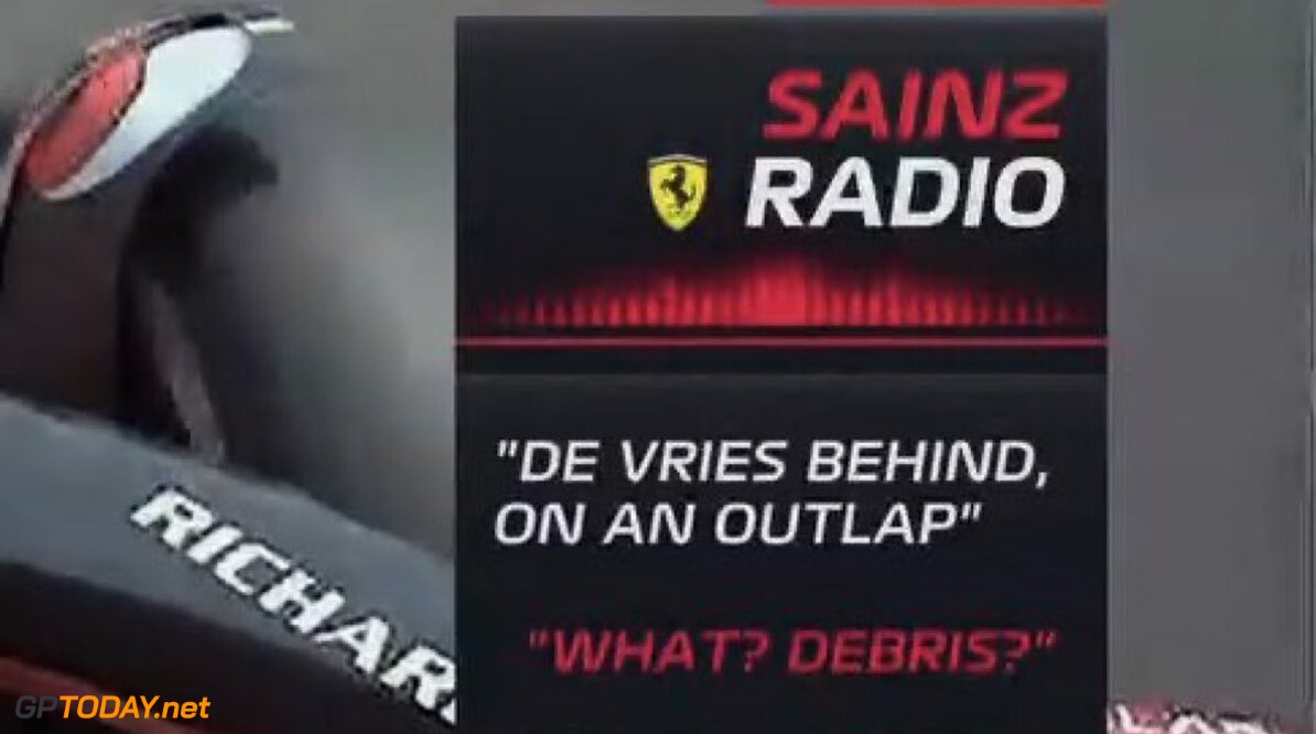 <b> Video: </b> Sainz en engineer worstelen met uitspraak naam De Vries