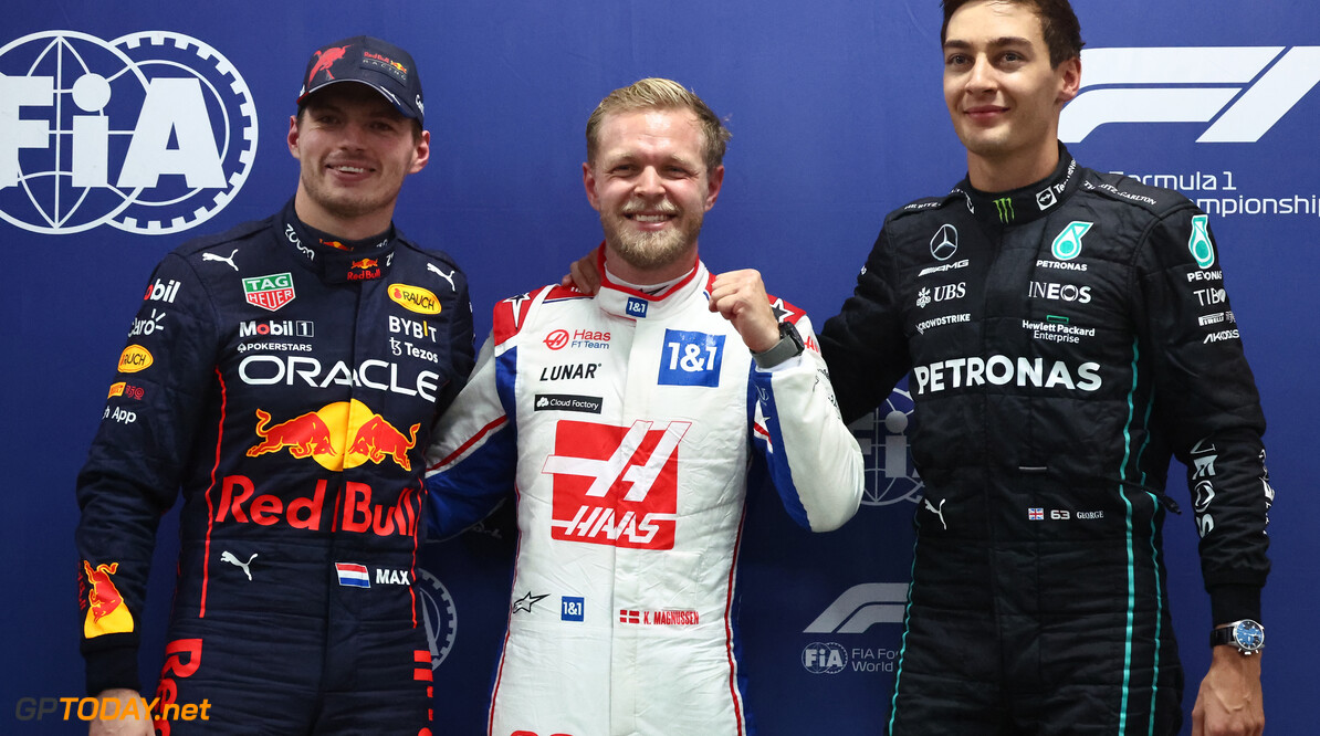 Formula One World Championship
Pole position for Kevin Magnussen (DEN) Haas, 2nd for Max Verstappen (NLD) Red Bull Racing RB18 and 3rd for George Russell (GBR) Mercedes AMG F1 W13.
11.11.2022. Formula 1 World Championship, Rd 21, Brazilian Grand Prix, Sao Paulo, Brazil, Qualifying Day.
- www.xpbimages.com, EMail: requests@xpbimages.com (C) Copyright: Batchelor / XPB Images
Motor Racing - Formula One World Championship - Brazilian Grand Prix - Qualifying Day - Sao Paulo, Brazil
XPB Images
Sao Paulo
Brazil

Formel1 Formel F1 Formula 1 Formula1 GP Grand Prix one November Brazil Brasil Brazilian Brasilian Sao Paulo Interlagos Autodromo Friday 11 11 2022 Qualifying Portrait
