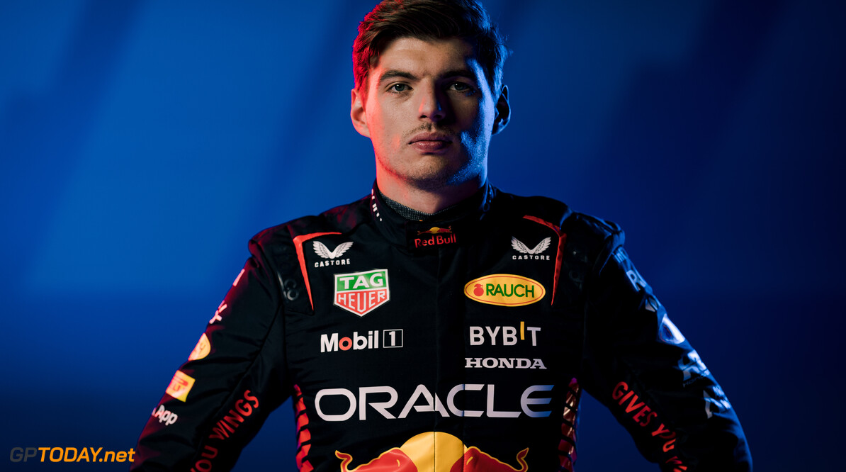 Max Verstappen and Sergio Perez seen during a photo shoot of the kit launch of Red Bull Racing in London, United Kingdom in 2023. // Red Bull Racing / Red Bull Content Pool // SI202301310415 // Usage for editorial use only // 
Max Verstappen and Sergio Perez




SI202301310415