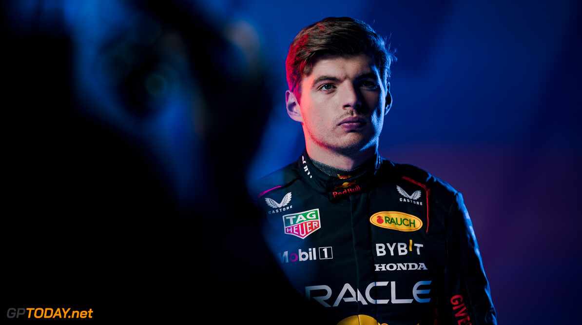 Max Verstappen and Sergio Perez seen during a photo shoot of the kit launch of Red Bull Racing in London, United Kingdom in 2023. // Red Bull Racing / Red Bull Content Pool // SI202301310406 // Usage for editorial use only // 
Max Verstappen and Sergio Perez




SI202301310406