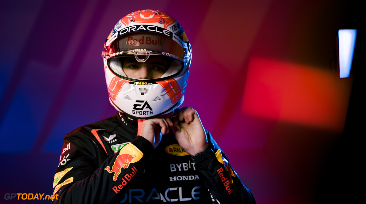 Max Verstappen and Sergio Perez seen during a photo shoot of the kit launch of Red Bull Racing in London, United Kingdom in 2023. // Red Bull Racing / Red Bull Content Pool // SI202301310443 // Usage for editorial use only // 
Max Verstappen and Sergio Perez




SI202301310443
