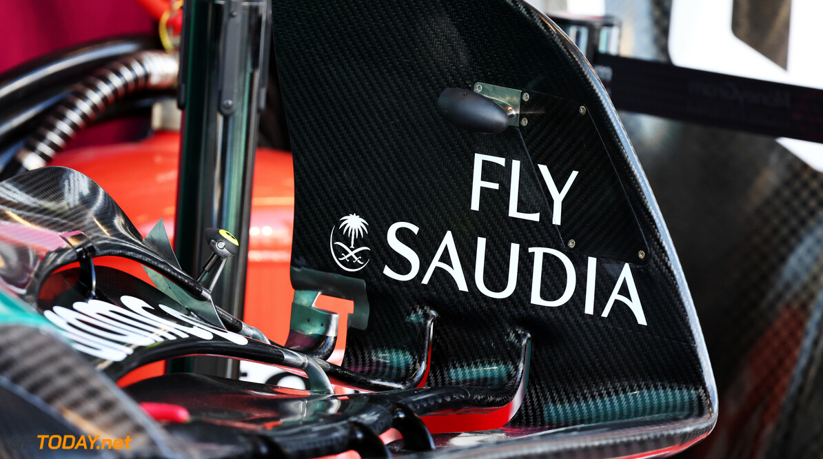 Formula One World Championship
Aston Martin F1 Team AMR23 front wing - Fly Saudia branding.

16.03.2023. Formula 1 World Championship, Rd 2, Saudi Arabian Grand Prix, Jeddah, Saudi Arabia, Preparation Day.

- www.xpbimages.com, EMail: requests@xpbimages.com (C) Copyright: Batchelor / XPB Images
Motor Racing - Formula One World Championship - Saudi Arabian Grand Prix - Preparation Day - Jeddah, Saudi Arabia
XPB Images
Jeddah
Saudi Arabia