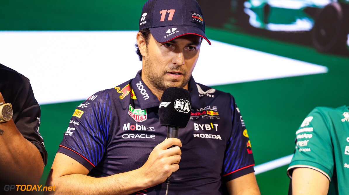 Formula One World Championship
Sergio Perez (MEX) Red Bull Racing in the FIA Press Conference.

16.03.2023. Formula 1 World Championship, Rd 2, Saudi Arabian Grand Prix, Jeddah, Saudi Arabia, Preparation Day.

- www.xpbimages.com, EMail: requests@xpbimages.com (C) Copyright: XPB Images
Motor Racing - Formula One World Championship - Saudi Arabian Grand Prix - Preparation Day - Jeddah, Saudi Arabia
XPB Images
Jeddah
Saudi Arabia