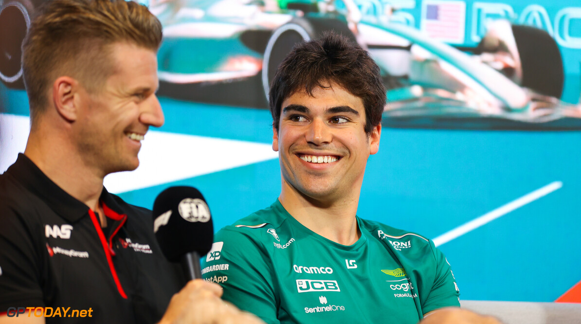 Formula One World Championship
Lance Stroll (CDN) Aston Martin F1 Team (Right) and Nico Hulkenberg (GER) Haas F1 Team in the FIA Press Conference.

04.05.2023. Formula 1 World Championship, Rd 5, Miami Grand Prix, Miami, Florida, USA, Preparation Day.

- www.xpbimages.com, EMail: requests@xpbimages.com (C) Copyright: XPB Images
Motor Racing - Formula One World Championship - Miami Grand Prix - Preparation Day - Miami, USA
XPB Images
Miami
USA

Formel1 Formel F1 Formula 1 Formula1 GP Grand Prix one Miami International Autodrome Thursday Miami Gardens Florida USA United States of America May 04 04 05 5 2023 Hulkenberg H?lkenberg Huelkenberg Press Conference