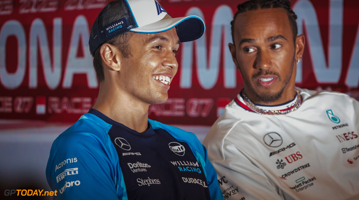 Formula One World Championship
(L to R): Alexander Albon (THA) Williams Racing and Lewis Hamilton (GBR) Mercedes AMG F1 in the FIA Press Conference.

25.05.2023. Formula 1 World Championship, Rd 7, Monaco Grand Prix, Monte Carlo, Monaco, Preparation Day.

- www.xpbimages.com, EMail: requests@xpbimages.com (C) Copyright: Bearne / XPB Images
Motor Racing - Formula One World Championship - Monaco Grand Prix - Preparation Day - Monte Carlo, Monaco
XPB Images
Monaco
Monte Carlo

Formel1 Formel F1 Formula 1 Formula1 GP Grand Prix one May Monaco Monte Carlo Monte-Carlo Thursday 25 5 05 2023 Press Conference Alex Albon