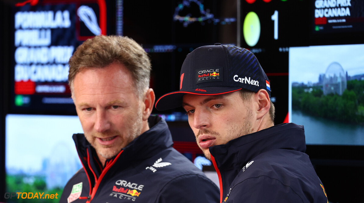 Formula One World Championship
(L to R): Christian Horner (GBR) Red Bull Racing Team Principal with Max Verstappen (NLD) Red Bull Racing.

17.06.2023. Formula 1 World Championship, Rd 9, Canadian Grand Prix, Montreal, Canada, Qualifying Day.

- www.xpbimages.com, EMail: requests@xpbimages.com (C) Copyright: Batchelor / XPB Images
Motor Racing - Formula One World Championship - Canadian Grand Prix - Qualifying Day - Montreal, Canada
XPB Images
Montreal
Canada

Formel1 Formel F1 Formula 1 Formula1 GP Grand Prix one Canada Ca