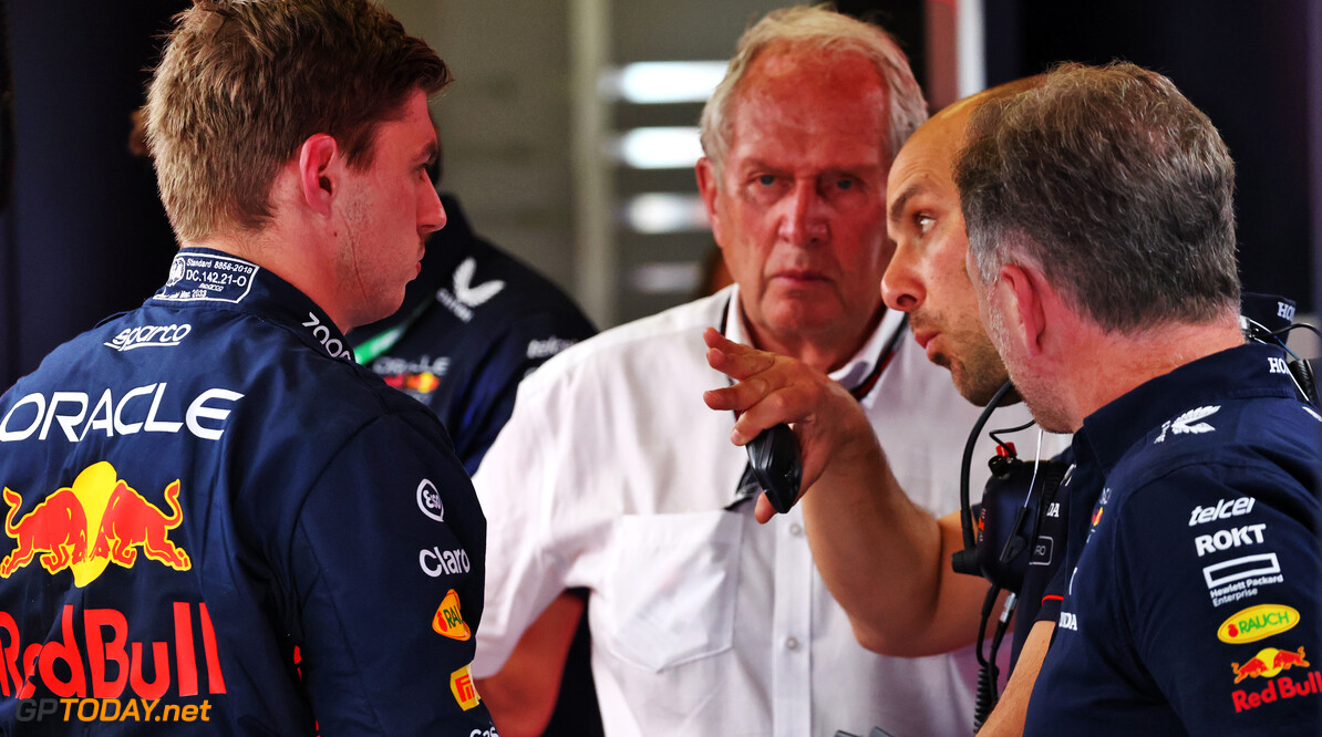 Formula One World Championship
(L to R): Max Verstappen (NLD) Red Bull Racing with Dr Helmut Marko (AUT) Red Bull Motorsport Consultant; Gianpiero Lambiase (ITA) Red Bull Racing Engineer; and Christian Horner (GBR) Red Bull Racing Team Principal.

30.06.2023. Formula 1 World Championship, Rd 10, Austrian Grand Prix, Spielberg, Austria, Qualifying Day.

- www.xpbimages.com, EMail: requests@xpbimages.com (C) Copyright: Batchelor / XPB Images
Motor Racing - Formula One World Championship - Austrian Grand Prix - Qualifying Day - Spielberg, Austria
xpbimages.com
Spielberg
Austria

Formel1 Formel F1 Formula 1 Formula1 GP Grand Prix one Circuit A