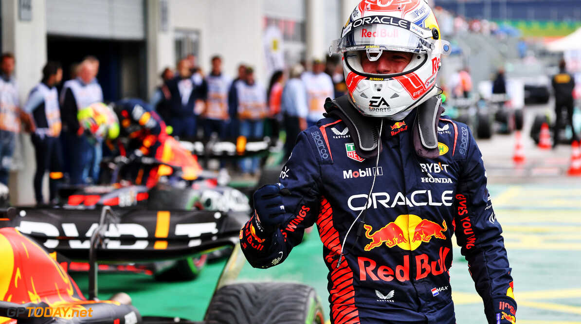 Formula One World Championship
Race winner Max Verstappen (NLD) Red Bull Racing celebrates in parc ferme.

01.07.2023. Formula 1 World Championship, Rd 10, Austrian Grand Prix, Spielberg, Austria, Sprint Day.

- www.xpbimages.com, EMail: requests@xpbimages.com (C) Copyright: Batchelor / XPB Images
Motor Racing - Formula One World Championship - Austrian Grand Prix - Sprint Day - Spielberg, Austria
xpbimages.com
Spielberg
Austria

Formel1 Formel F1 Formula 1 Formula1 GP Grand Prix one Circuit A
