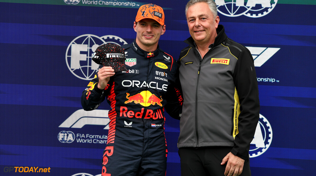 Formula One World Championship
(L to R): Max Verstappen (NLD) Red Bull Racing celebrates securing the first grid position for Sprint in parc ferme with Mario Isola (ITA) Pirelli Racing Manager.

01.07.2023. Formula 1 World Championship, Rd 10, Austrian Grand Prix, Spielberg, Austria, Sprint Day.

- www.xpbimages.com, EMail: requests@xpbimages.com (C) Copyright: Moy / XPB Images
Motor Racing - Formula One World Championship - Austrian Grand Prix - Sprint Day - Spielberg, Austria
xpbimages.com
Spielberg
Austria

Formel1 Formel F1 Formula 1 Formula1 GP Grand Prix one Circuit A