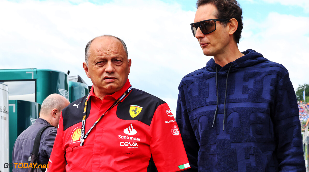 Formula One World Championship
(L to R): Frederic Vasseur (FRA) Ferrari Team Principal with Lapo Elkann (USA) LA Holding, Italia Independent and Independent Ideas President.

02.07.2023. Formula 1 World Championship, Rd 10, Austrian Grand Prix, Spielberg, Austria, Race Day.

- www.xpbimages.com, EMail: requests@xpbimages.com (C) Copyright: Batchelor / XPB Images
Motor Racing - Formula One World Championship - Austrian Grand Prix - Race Day - Spielberg, Austria
xpbimages.com
Spielberg
Austria

Formel1 Formel F1 Formula 1 Formula1 GP Grand Prix one Circuit A