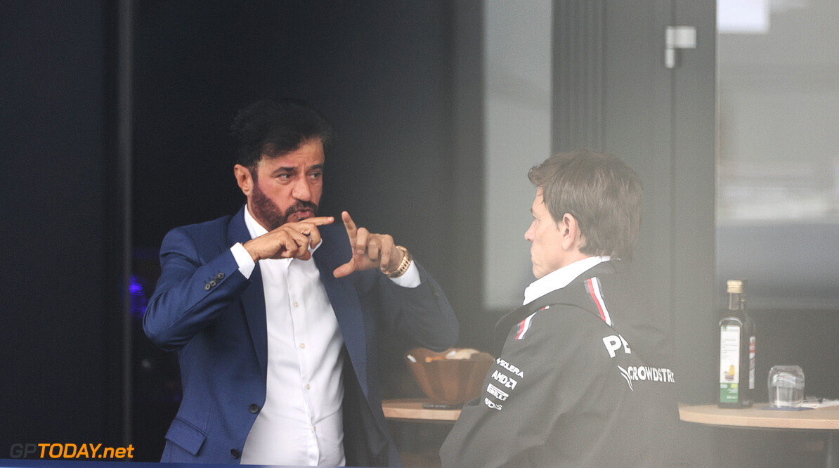 Formula One World Championship
(L to R): Mohammed Bin Sulayem (UAE) FIA President with Toto Wolff (GER) Mercedes AMG F1 Shareholder and Executive Director.

08.07.2023. Formula 1 World Championship, Rd 11, British Grand Prix, Silverstone, England, Qualifying Day.

- www.xpbimages.com, EMail: requests@xpbimages.com (C) Copyright: Staley / XPB Images
Motor Racing - Formula One World Championship - British Grand Prix - Qualifying Day - Silverstone, England
XPB Images
Silverstone
England

July Formel1 Formel F1 Formula 1 Formula1 GP Grand Prix one Circ