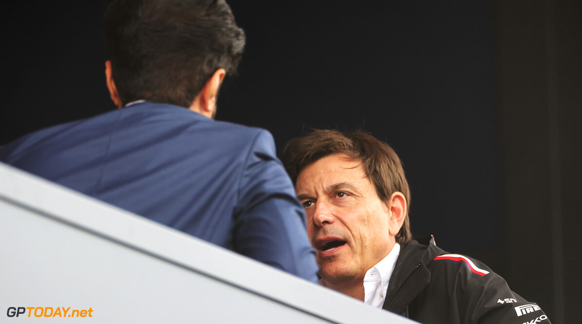 Formula One World Championship
Toto Wolff (GER) Mercedes AMG F1 Shareholder and Executive Director with Mohammed Bin Sulayem (UAE) FIA President.

08.07.2023. Formula 1 World Championship, Rd 11, British Grand Prix, Silverstone, England, Qualifying Day.

- www.xpbimages.com, EMail: requests@xpbimages.com (C) Copyright: Staley / XPB Images
Motor Racing - Formula One World Championship - British Grand Prix - Qualifying Day - Silverstone, England
XPB Images
Silverstone
England

July Formel1 Formel F1 Formula 1 Formula1 GP Grand Prix one Circ