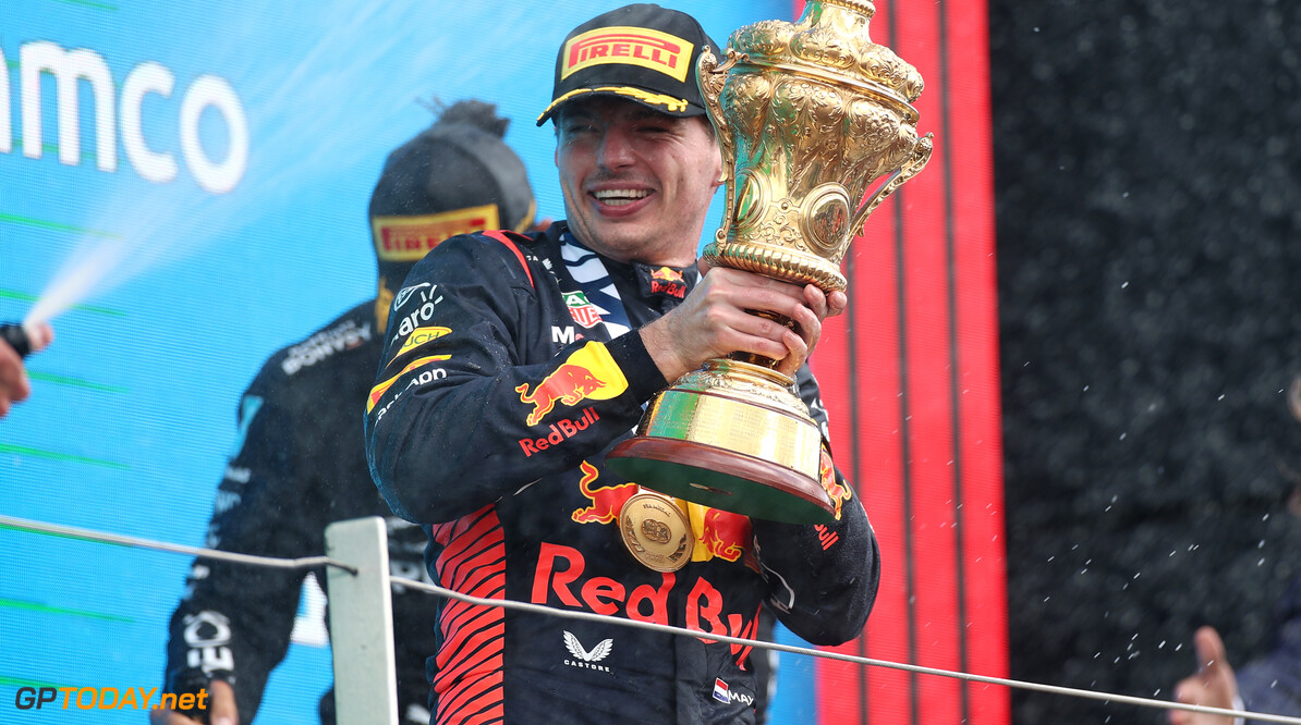 Formula One World Championship
Race winner Max Verstappen (NLD) Red Bull Racing celebrates on the podium.

09.07.2023. Formula 1 World Championship, Rd 11, British Grand Prix, Silverstone, England, Race Day.

- www.xpbimages.com, EMail: requests@xpbimages.com (C) Copyright: Staley / XPB Images
Motor Racing - Formula One World Championship - British Grand Prix - Race Day - Silverstone, England
XPB Images
Silverstone
England

July Formel1 Formel F1 Formula 1 Formula1 GP Grand Prix one Circ
