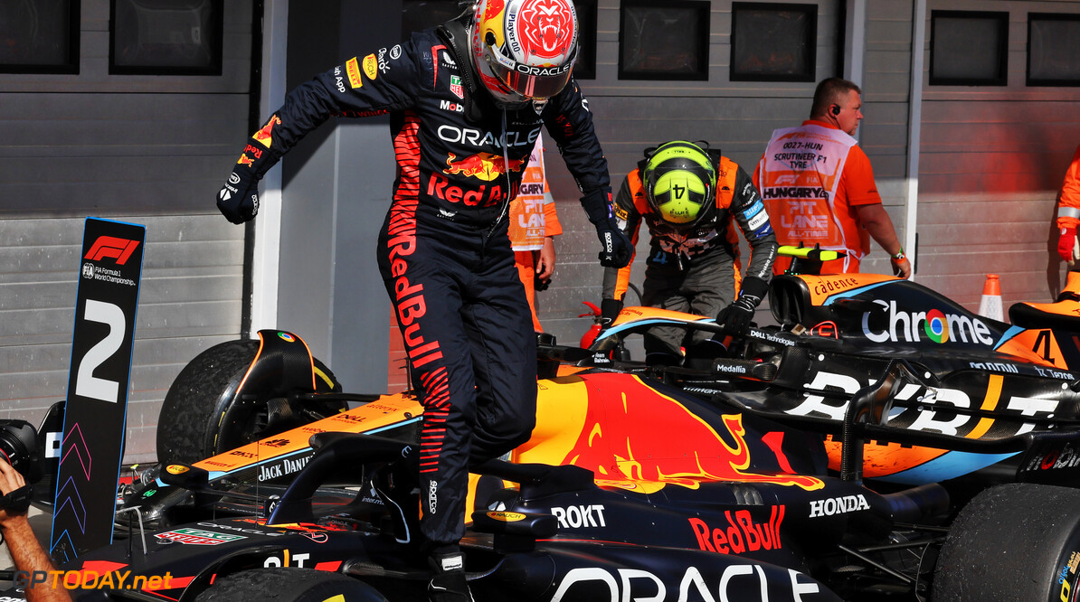 Formula One World Championship
Race winner Max Verstappen (NLD) Red Bull Racing RB19 celebrates in parc ferme.

23.07.2023. Formula 1 World Championship, Rd 12, Hungarian Grand Prix, Budapest, Hungary, Race Day.

- www.xpbimages.com, EMail: requests@xpbimages.com (C) Copyright: Moy / XPB Images
Motor Racing - Formula One World Championship - Hungarian Grand Prix - Race Day - Budapest, Hungary
XPB Images
Budapest
Hungary

Formel1 Formel F1 Formula 1 Formula1 GP Grand Prix one Circuit H