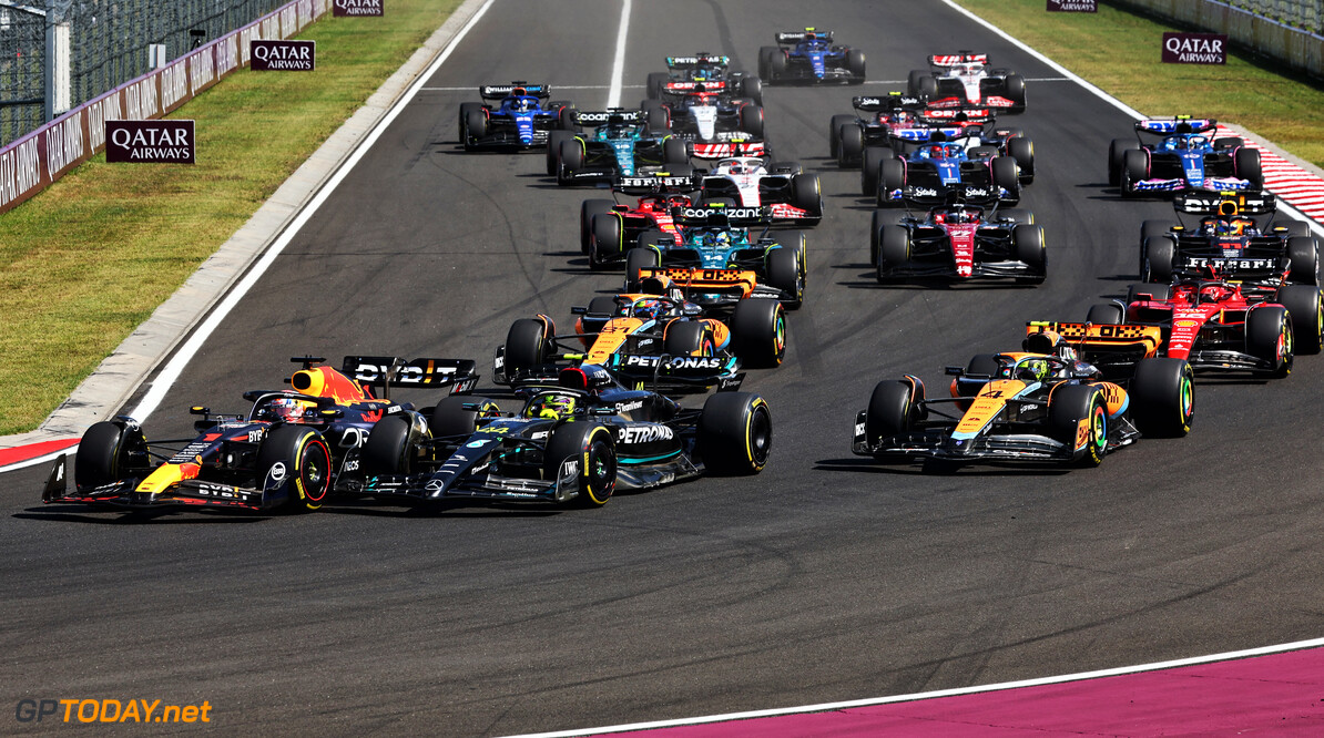 Formula One World Championship
Max Verstappen (NLD) Red Bull Racing RB19 leads Lewis Hamilton (GBR) Mercedes AMG F1 W14 at the start of the race.

23.07.2023. Formula 1 World Championship, Rd 12, Hungarian Grand Prix, Budapest, Hungary, Race Day.

- www.xpbimages.com, EMail: requests@xpbimages.com (C) Copyright: Charniaux / XPB Images
Motor Racing - Formula One World Championship - Hungarian Grand Prix - Race Day - Budapest, Hungary
XPB Images
Budapest
Hungary

Formel1 Formel F1 Formula 1 Formula1 GP Grand Prix one Circuit H
