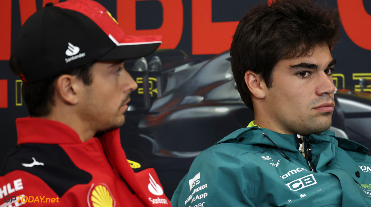 Formula One World Championship
Lance Stroll (CDN) Aston Martin F1 Team and Charles Leclerc (MON) Ferrari in the FIA Press Conference.

27.07.2023. Formula 1 World Championship, Rd 13, Belgian Grand Prix, Spa Francorchamps, Belgium, Preparation Day.

 - www.xpbimages.com, EMail: requests@xpbimages.com (C) Copyright: Rew / XPB Images
Motor Racing - Formula One World Championship - Belgian Grand Prix - Preparation Day - Spa Francorchamps, Belgium
XPB Images
Spa Francorchamps
Belgium

Formel1 Formel F1 Formula 1 Formula1 GP Grand Prix one Circuit d