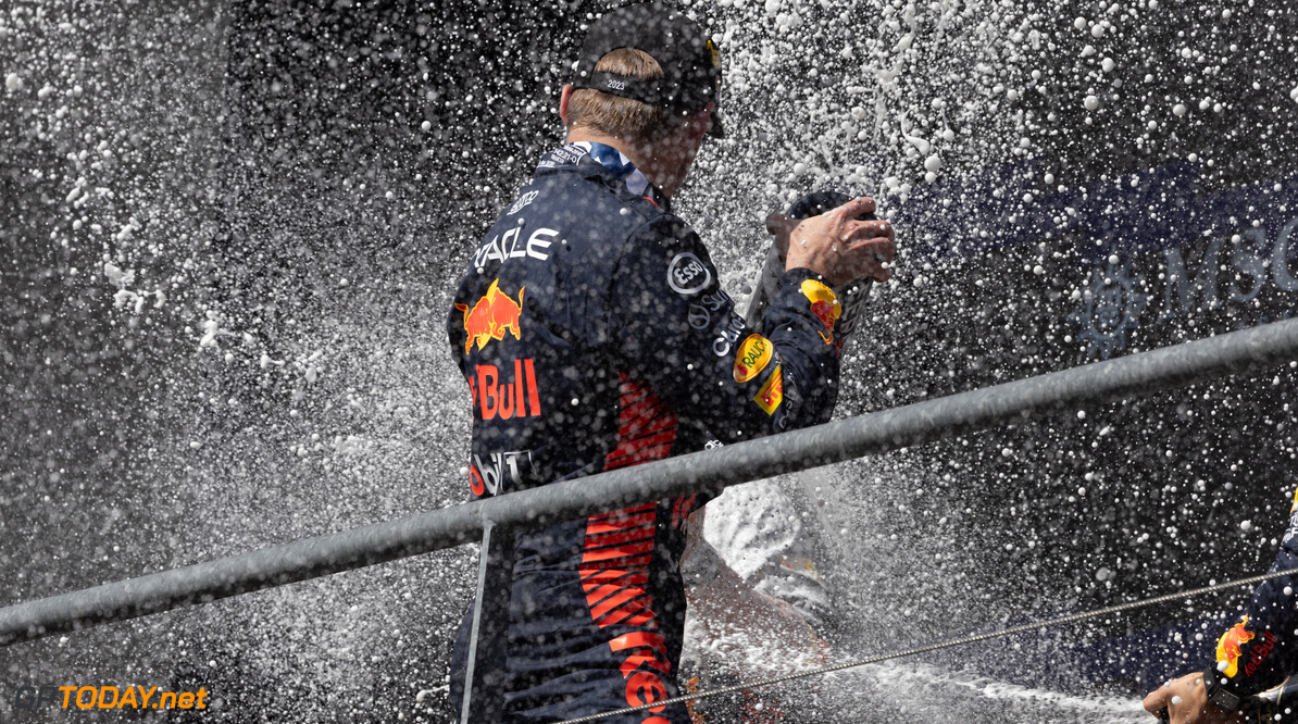 Formula One World Championship
Race winner Max Verstappen (NLD) Red Bull Racing celebrates on the podium.

30.07.2023. Formula 1 World Championship, Rd 13, Belgian Grand Prix, Spa Francorchamps, Belgium, Race Day.

 - www.xpbimages.com, EMail: requests@xpbimages.com (C) Copyright: Rew / XPB Images
Motor Racing - Formula One World Championship - Belgian Grand Prix - Race Day - Spa Francorchamps, Belgium
XPB Images
Spa Francorchamps
Belgium

Formel1 Formel F1 Formula 1 Formula1 GP Grand Prix one Circuit d