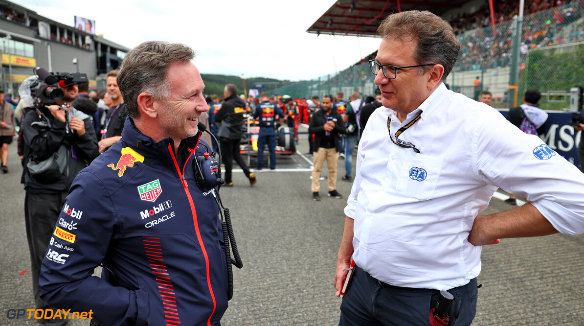 Formula One World Championship
(L to R): Christian Horner (GBR) Red Bull Racing Team Principal with Nicholas Tombazis (GRE) FIA Head of Single-Seater Technical Matters on the grid.

30.07.2023. Formula 1 World Championship, Rd 13, Belgian Grand Prix, Spa Francorchamps, Belgium, Race Day.

 - www.xpbimages.com, EMail: requests@xpbimages.com (C) Copyright: Coates / XPB Images
Motor Racing - Formula One World Championship - Belgian Grand Prix - Race Day - Spa Francorchamps, Belgium
XPB Images
Spa Francorchamps
Belgium

Formel1 Formel F1 Formula 1 Formula1 GP Grand Prix one Circuit d