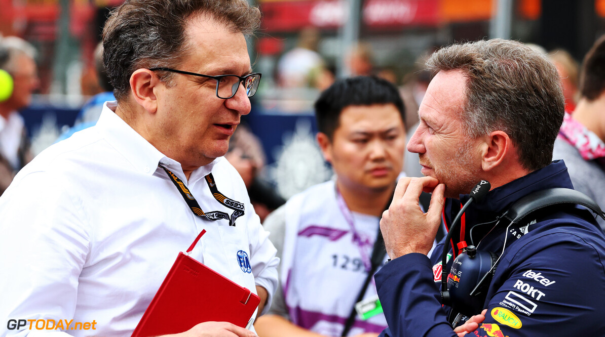 Formula One World Championship
(L to R): Nicholas Tombazis (GRE) FIA Head of Single-Seater Technical Matters with Christian Horner (GBR) Red Bull Racing Team Principal on the grid.

30.07.2023. Formula 1 World Championship, Rd 13, Belgian Grand Prix, Spa Francorchamps, Belgium, Race Day.

 - www.xpbimages.com, EMail: requests@xpbimages.com (C) Copyright: Coates / XPB Images
Motor Racing - Formula One World Championship - Belgian Grand Prix - Race Day - Spa Francorchamps, Belgium
XPB Images
Spa Francorchamps
Belgium

Formel1 Formel F1 Formula 1 Formula1 GP Grand Prix one Circuit d